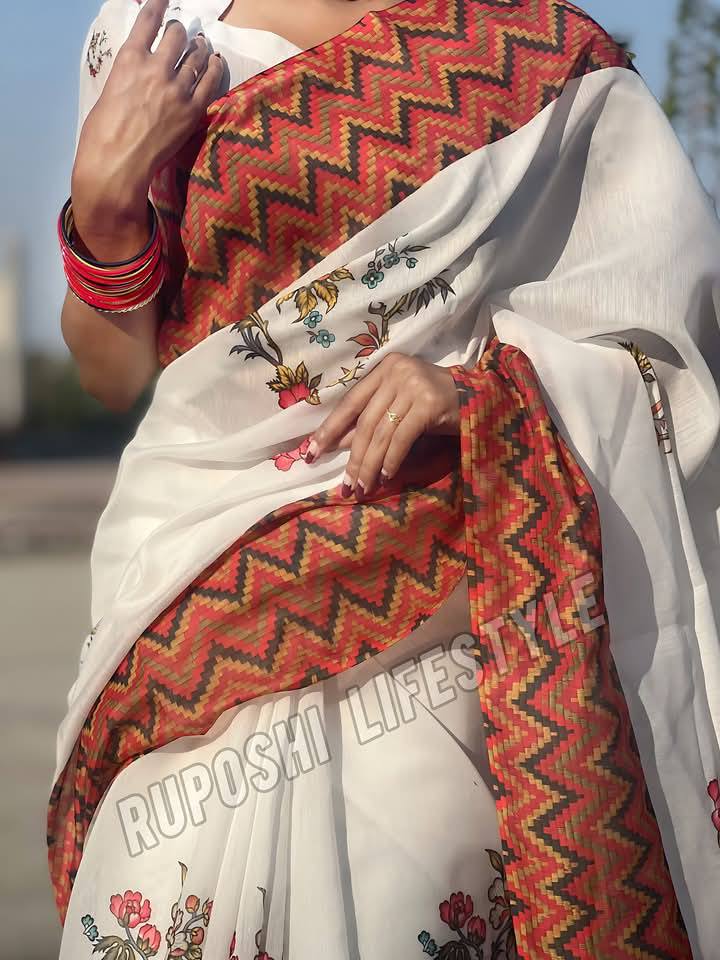 Floral Tradition | Semi Muslin Silk Saree