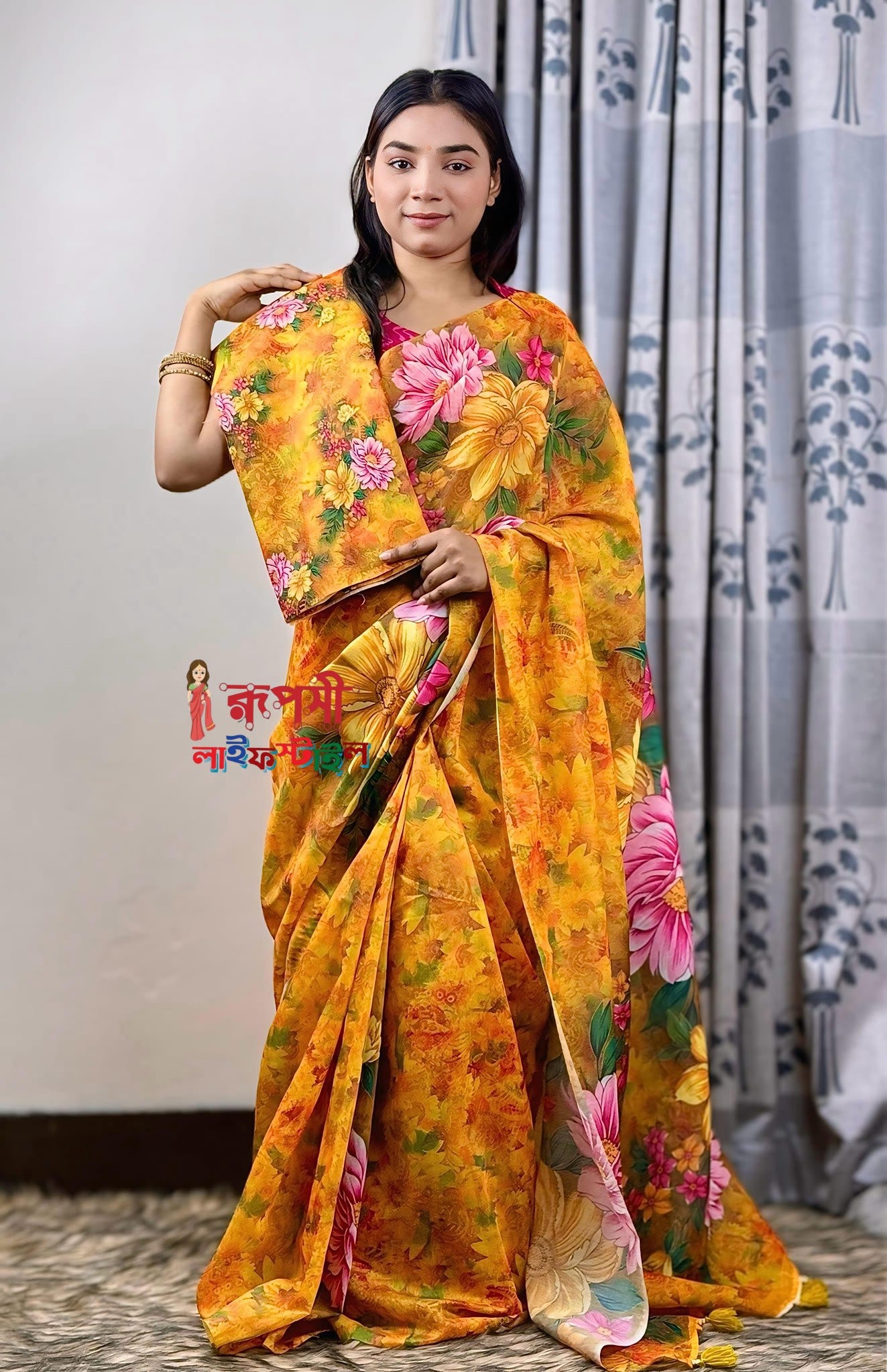 সেমি মসলিন সফট সিল্ক শাড়ি