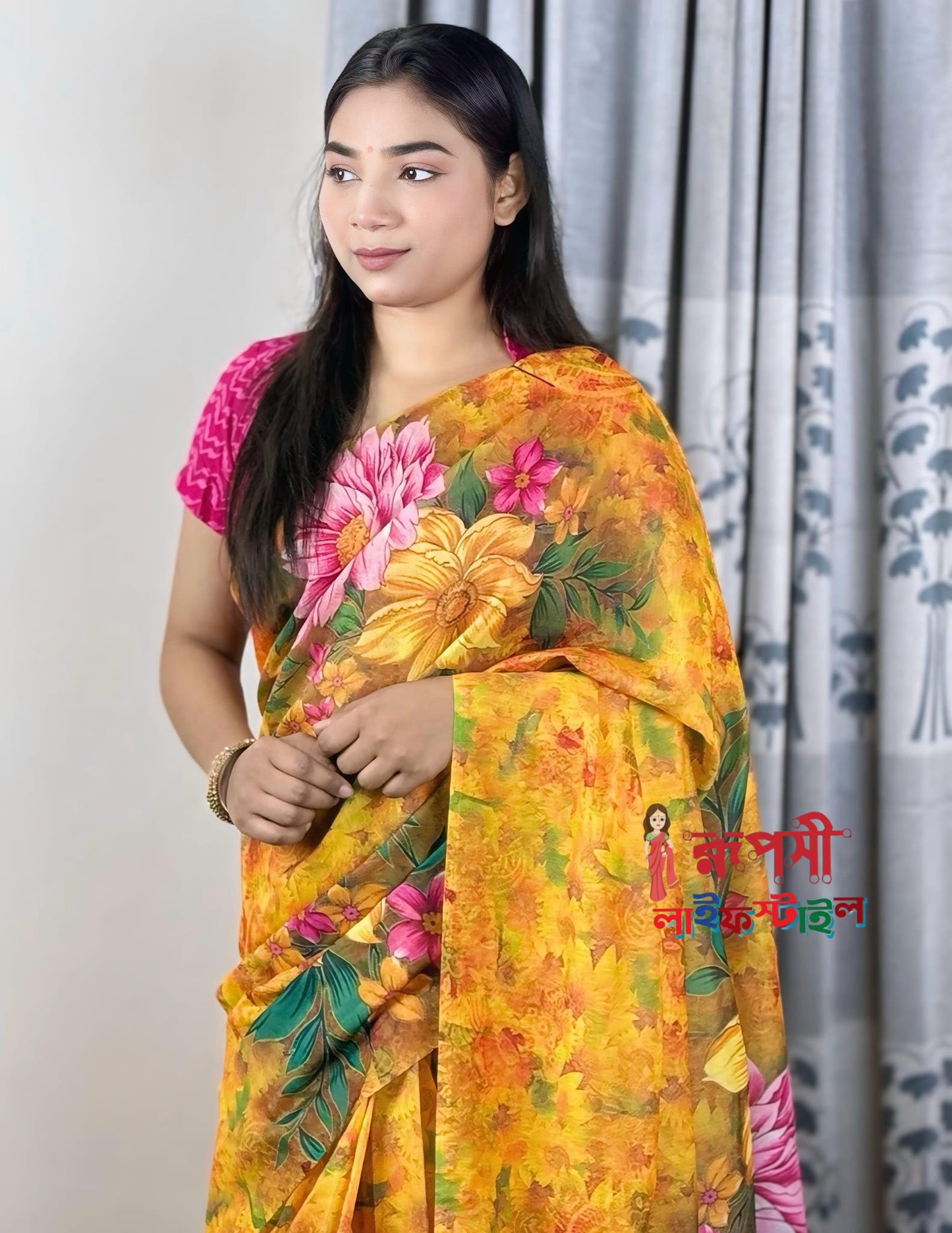 সেমি মসলিন সফট সিল্ক শাড়ি