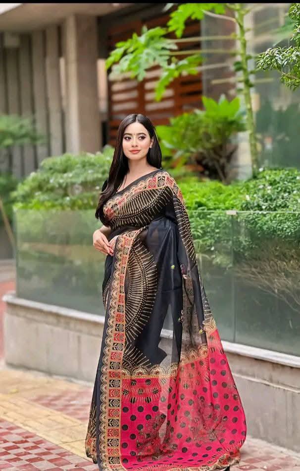 সেমি মসলিন সফট সিল্ক শাড়ি