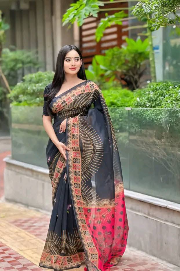 সেমি মসলিন সফট সিল্ক শাড়ি