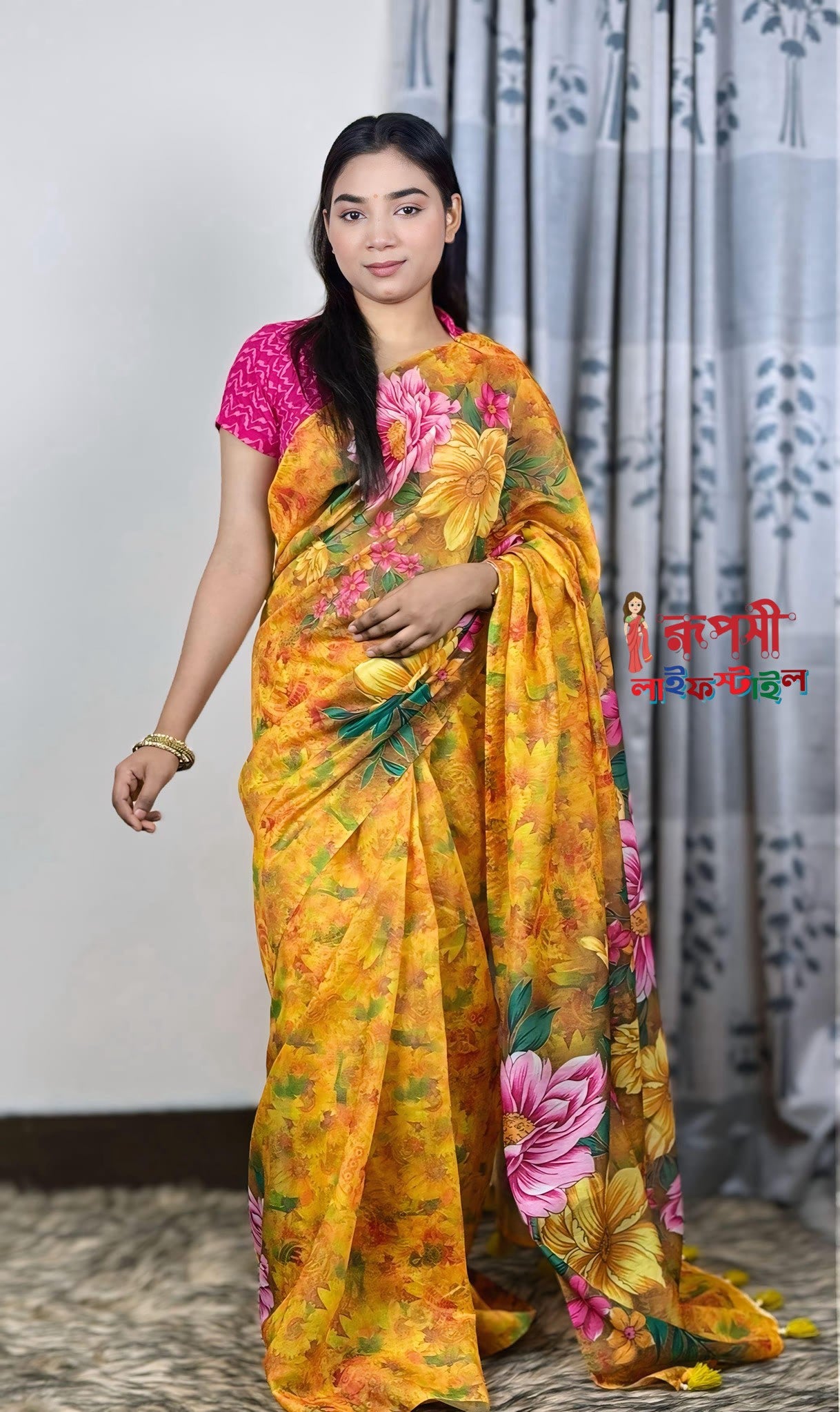 সেমি মসলিন সফট সিল্ক শাড়ি