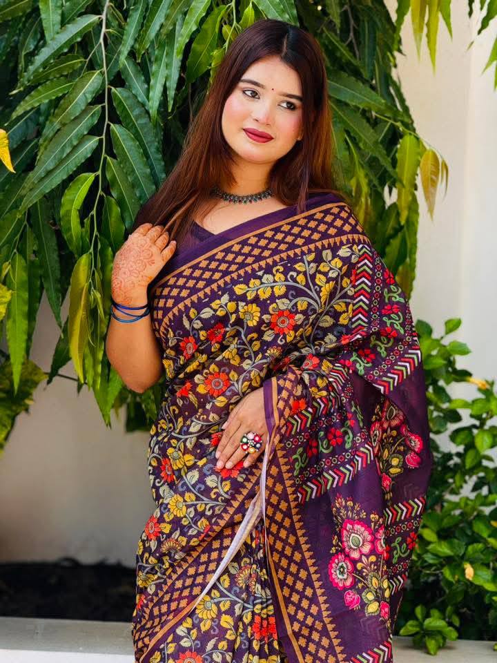 New সেমি মসলিন সফট সিল্ক শাড়ি