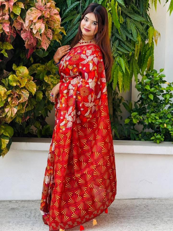 সেমি মসলিন সফট সিল্ক শাড়ি