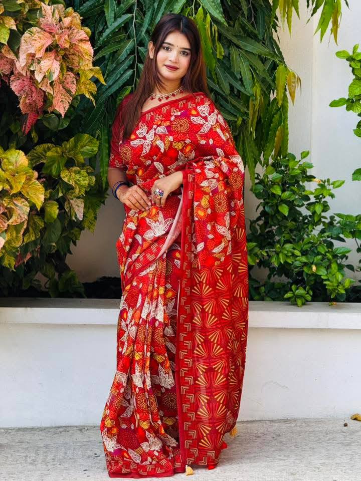 সেমি মসলিন সফট সিল্ক শাড়ি