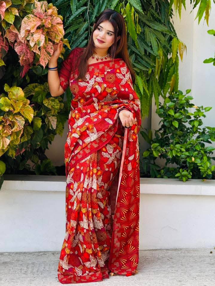 সেমি মসলিন সফট সিল্ক শাড়ি