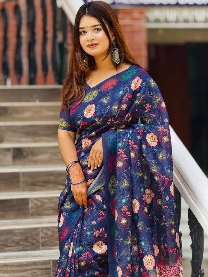 New সেমি মসলিন সফট সিল্ক শাড়ি