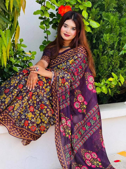 New সেমি মসলিন সফট সিল্ক শাড়ি