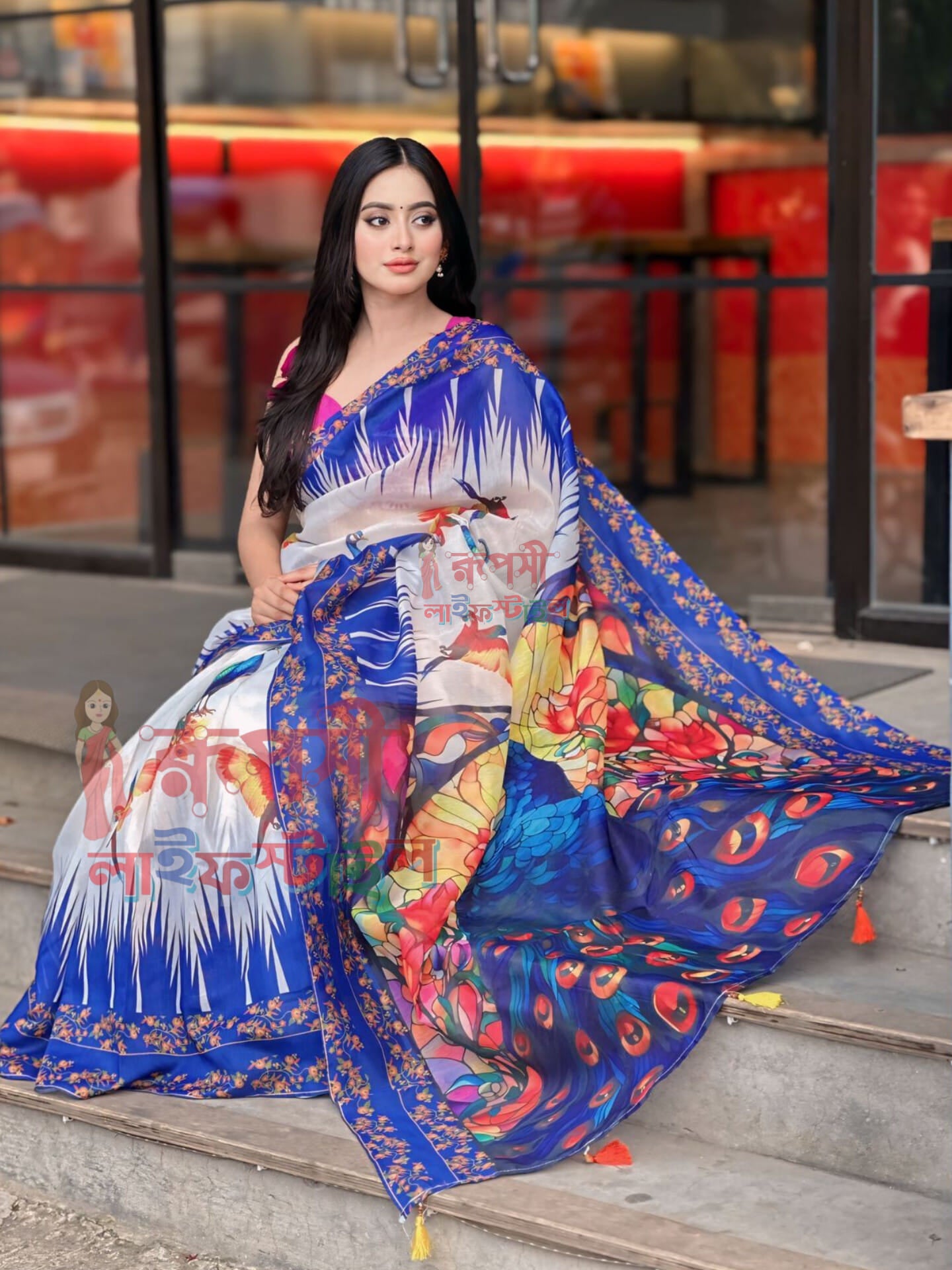 ময়ূর সফট সিল্ক শাড়ি