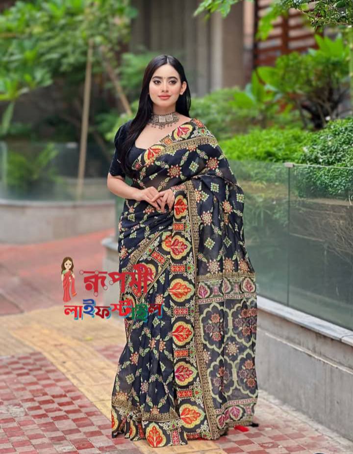 সেমি মসলিন সফট সিল্ক শাড়ি