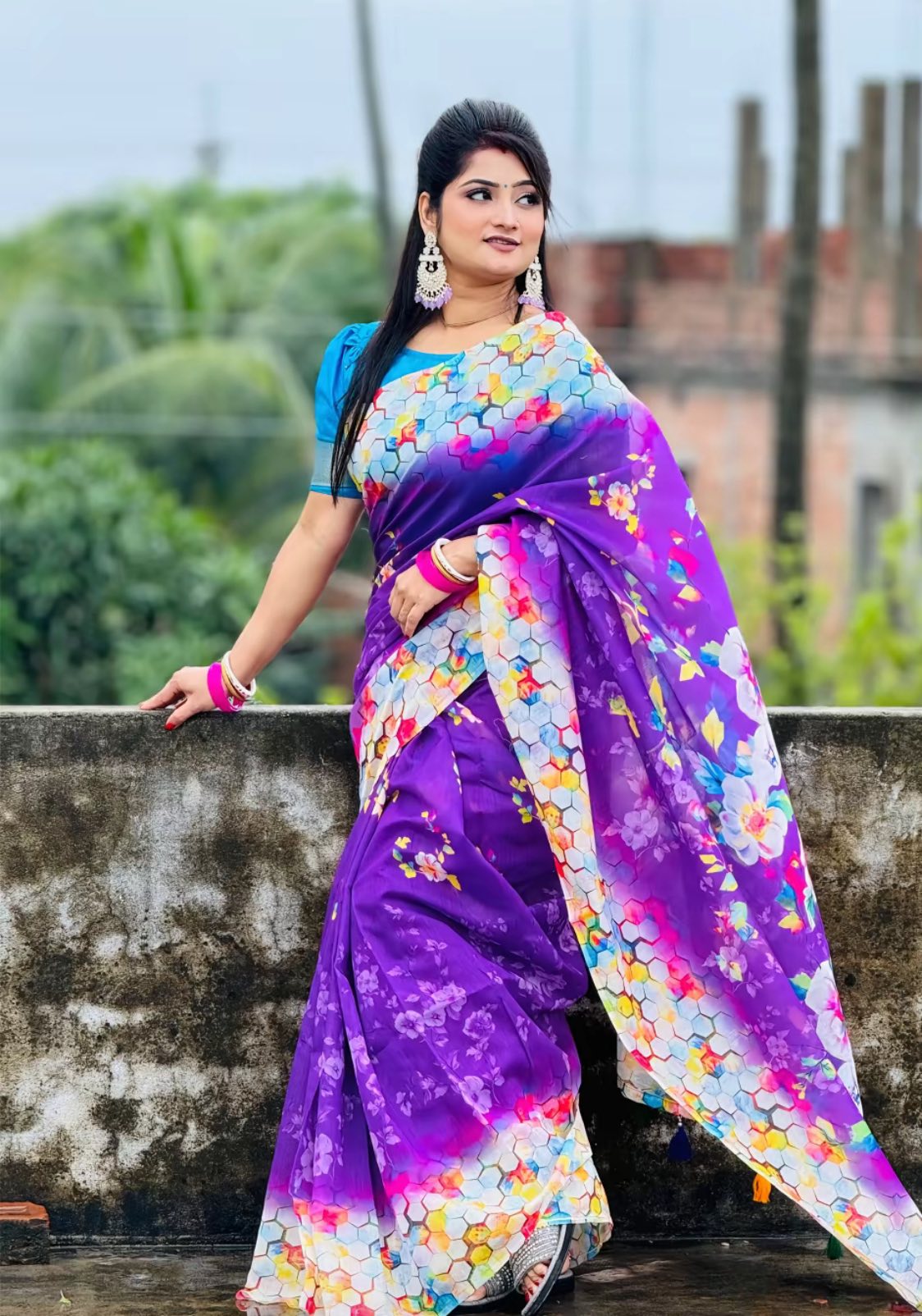 Purple - Semi Muslin Silk