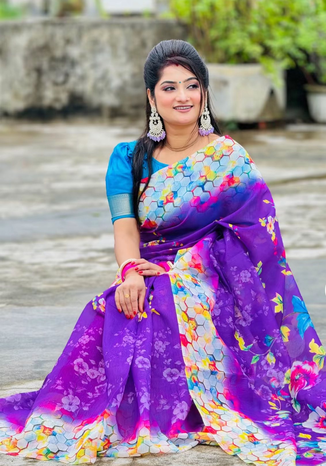 Purple - Semi Muslin Silk