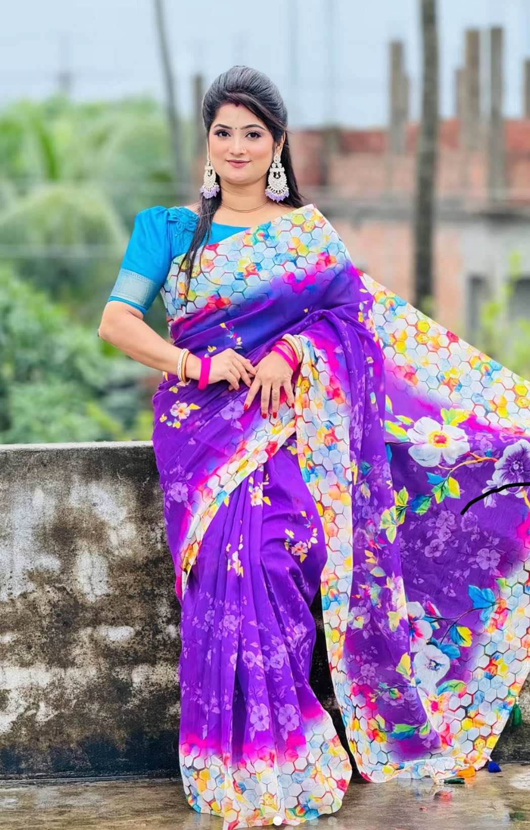 Purple - Semi Muslin Silk
