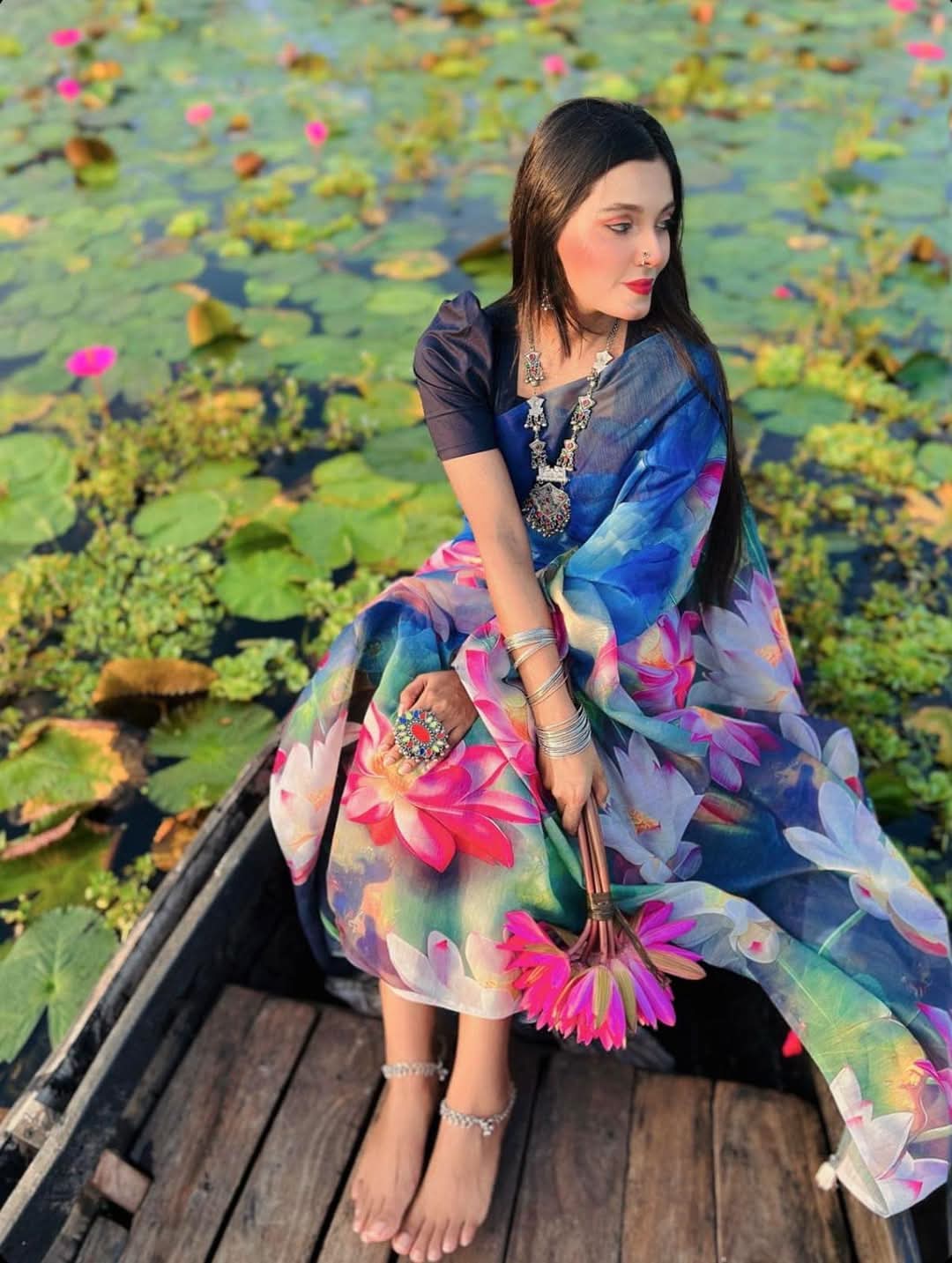 সেমি মসলিন সফট সিল্ক শাড়ি