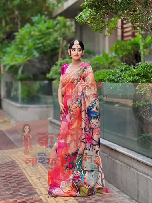 ButterFly | Semi Muslin Silk Saree