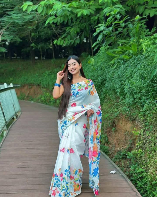 Century Floral | Semi Muslin Silk Saree