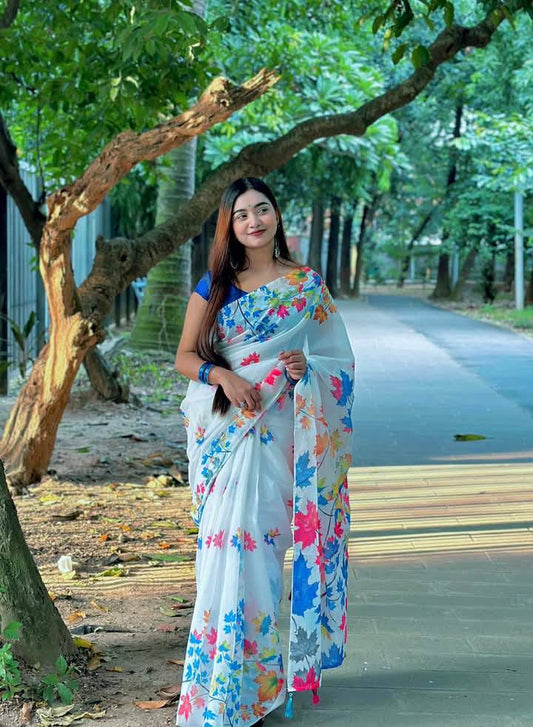Century Floral | Semi Muslin Silk Saree