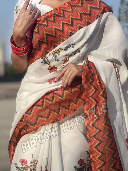 Floral Tradition | Semi Muslin Silk Saree
