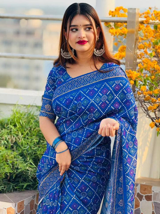 চুনরি মসলিন সফট সিল্ক শাড়ি