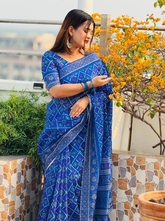 চুনরি মসলিন সফট সিল্ক শাড়ি