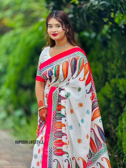 সেমি মসলিন সফট সিল্ক শাড়ি