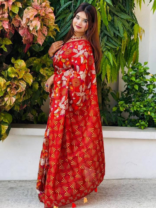 সেমি মসলিন সফট সিল্ক শাড়ি