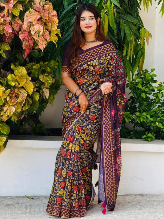 New সেমি মসলিন সফট সিল্ক শাড়ি