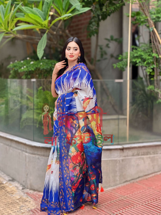 ময়ূর সফট সিল্ক শাড়ি