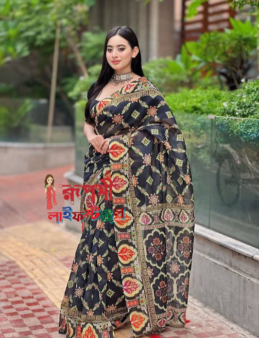 সেমি মসলিন সফট সিল্ক শাড়ি