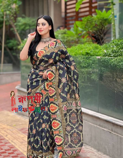 সেমি মসলিন সফট সিল্ক শাড়ি