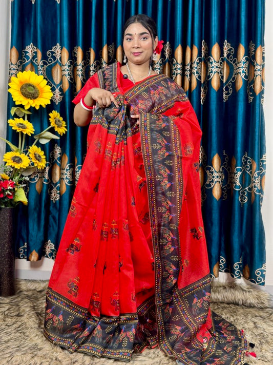 ময়ূর পেখম পূজার শাড়ি ২০২৫