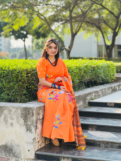 সেঞ্চুরি পাতা সফট সিল্ক শাড়ি