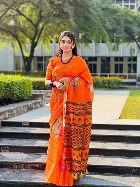 সেঞ্চুরি পাতা সফট সিল্ক শাড়ি