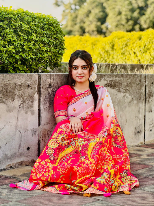 সেমি মসলিন সফট সিল্ক শাড়ি