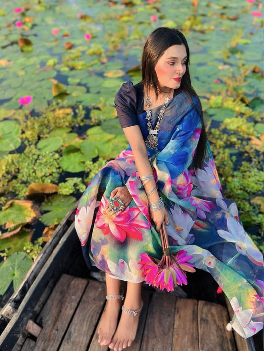সেমি মসলিন সফট সিল্ক শাড়ি